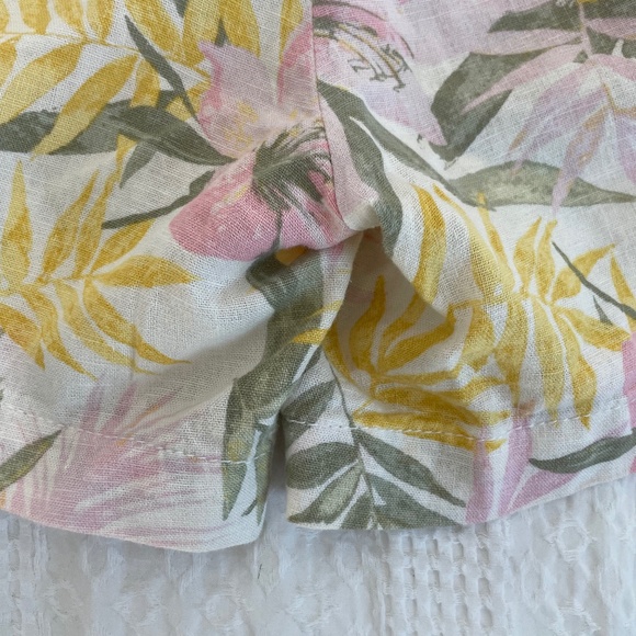 Linen Blend Tropical Print Shorts - Picture 10 of 16